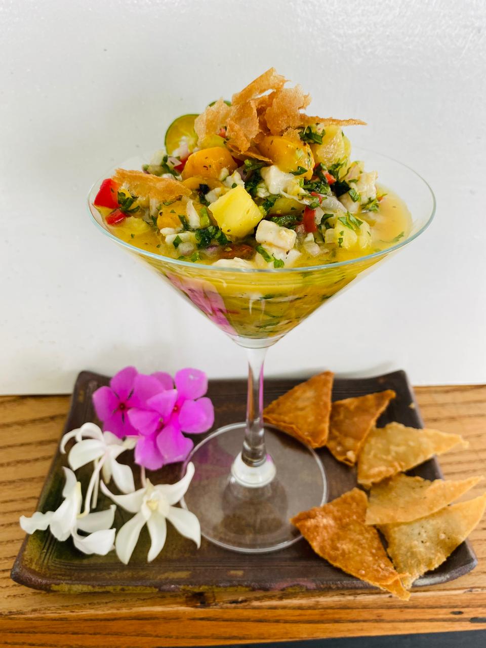 Tropical fresh fish Ceviche