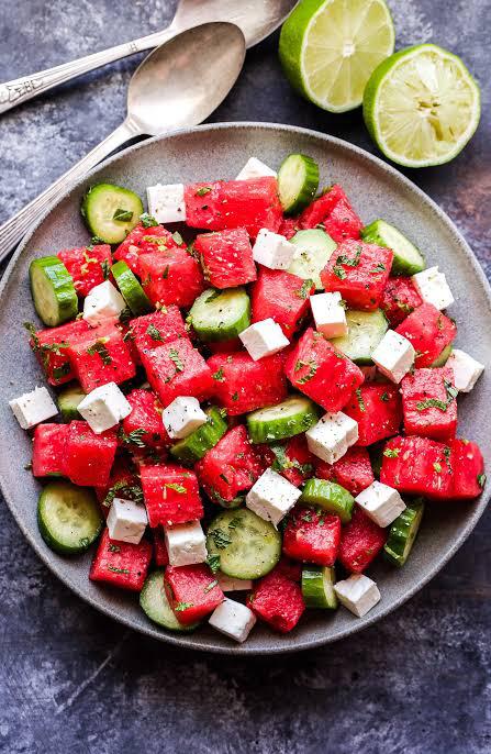 Refreshing Watermelon Cucumber Feta Salad