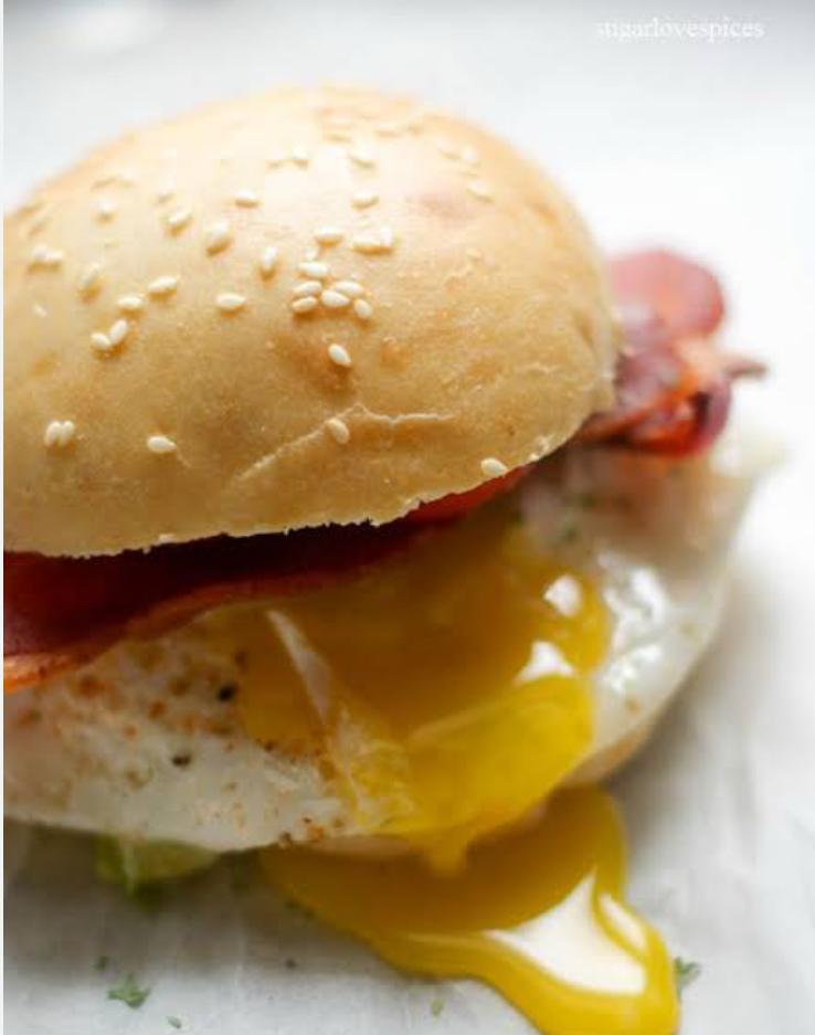 BLT with egg and Home cured Bacon Runny Egg- picnics or packed lunch