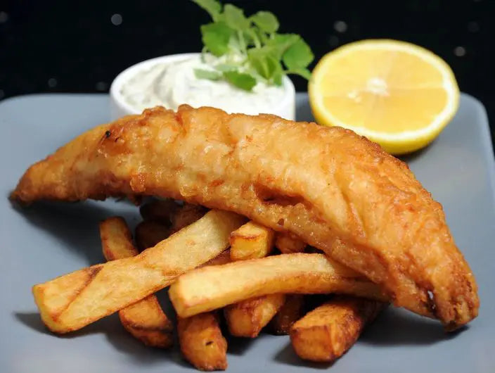 Beer battered Fresh Fish & Chunky Chips, Salad  & tartare sauce