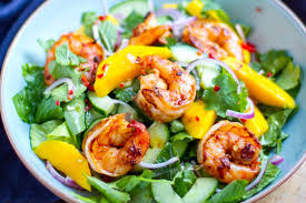 Tropical Grilled Chilli-lime fresh Prawn & Mango salad